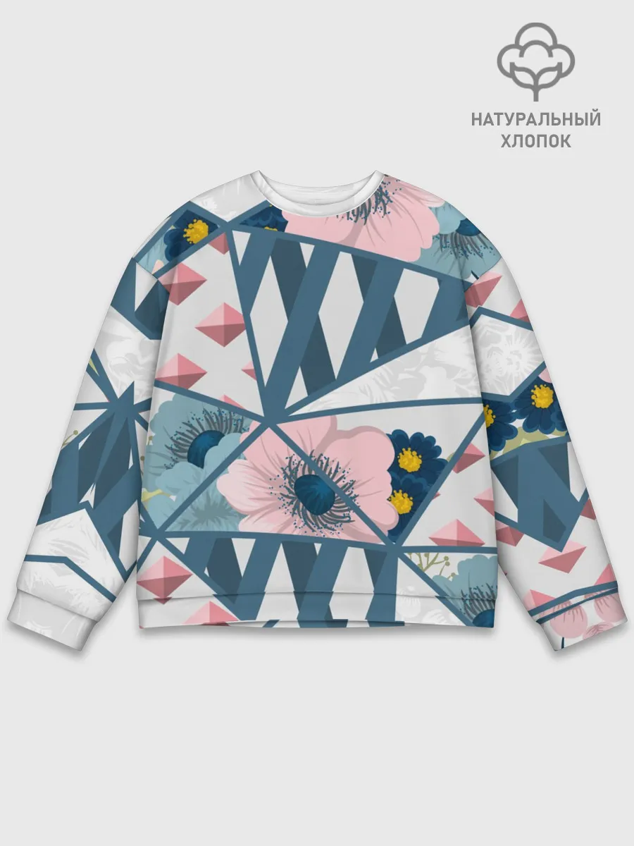 Мужской свитшот базовый / Геометрия цветов