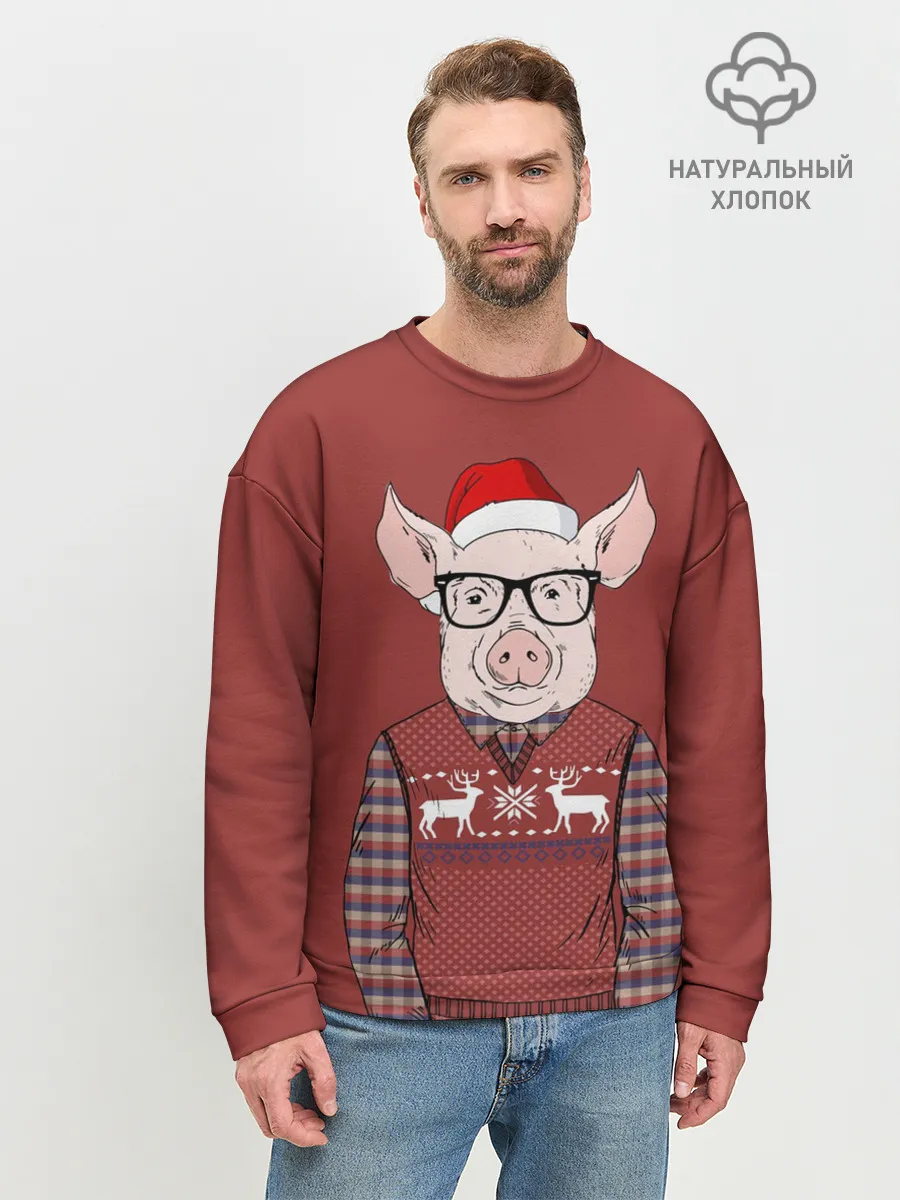 Мужской свитшот базовый / New Year Pig