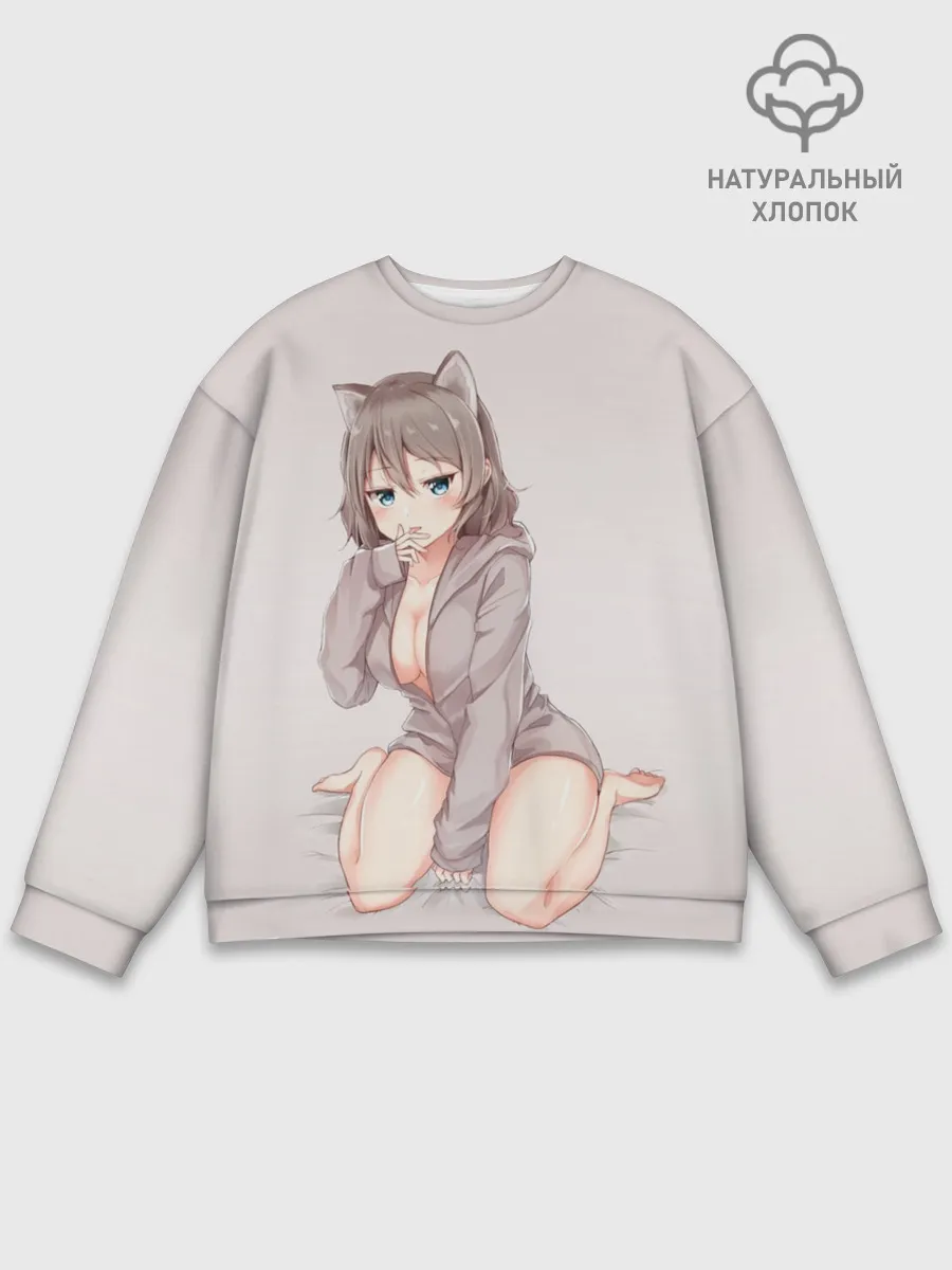 Мужской свитшот базовый / Аниме котёнок