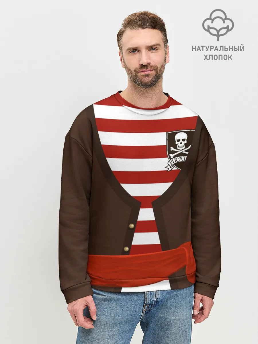 Мужской свитшот базовый / Костюм пирата в красную полоску