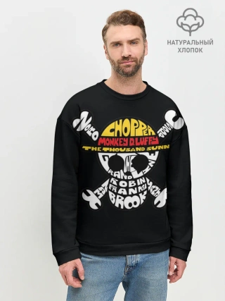 Мужской свитшот базовый / One piece words флаг