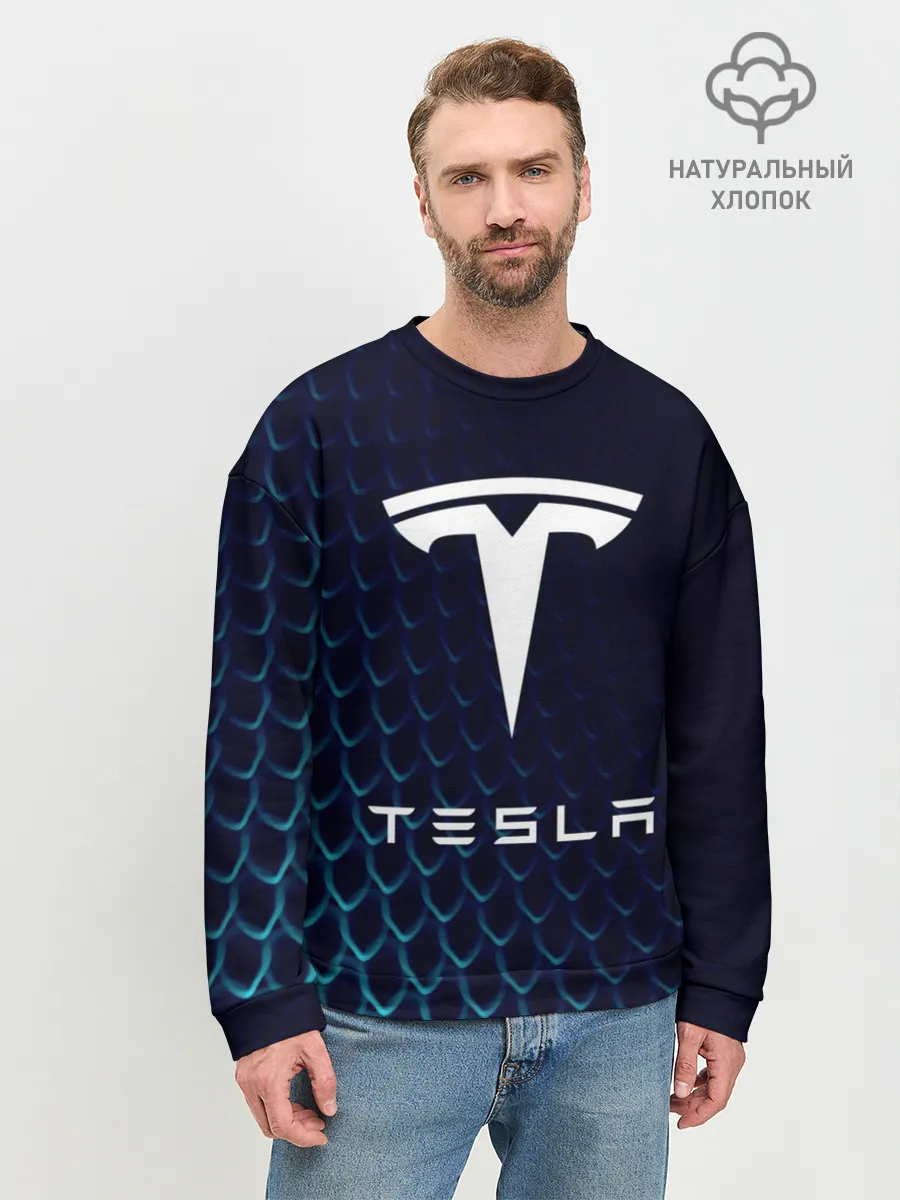 Мужской свитшот базовый / Tesla Motors