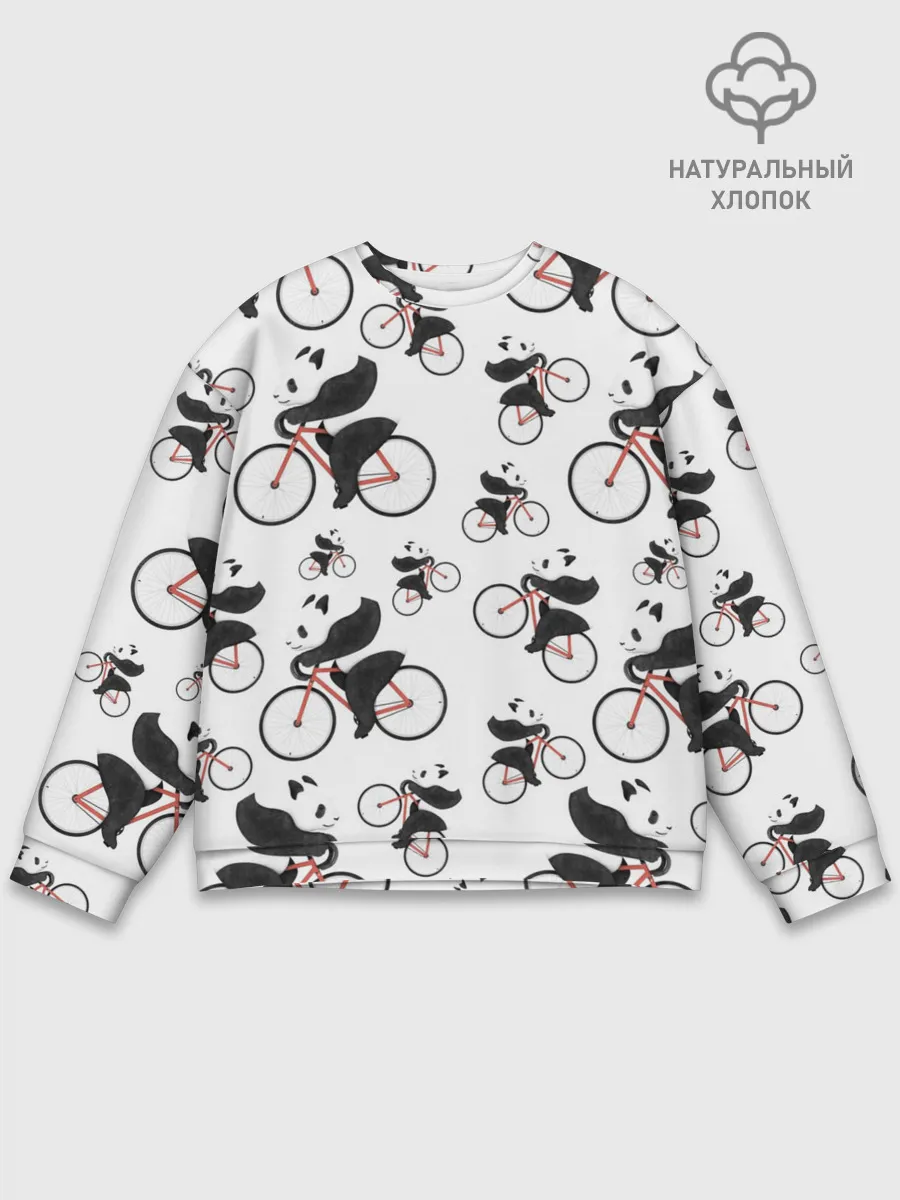 Мужской свитшот базовый / Панды На Велосипеде