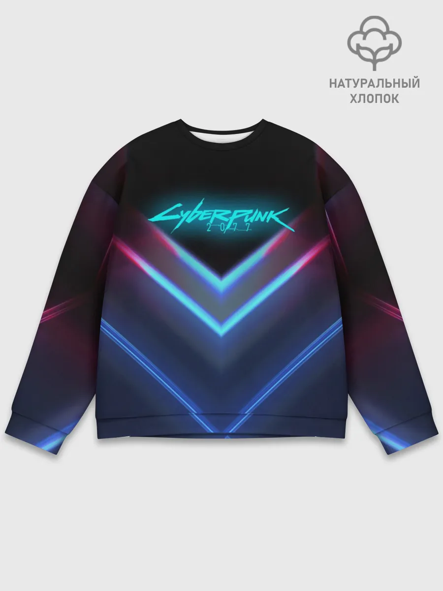 Мужской свитшот базовый / CYBERPUNK 2077 NEON | НЕОН