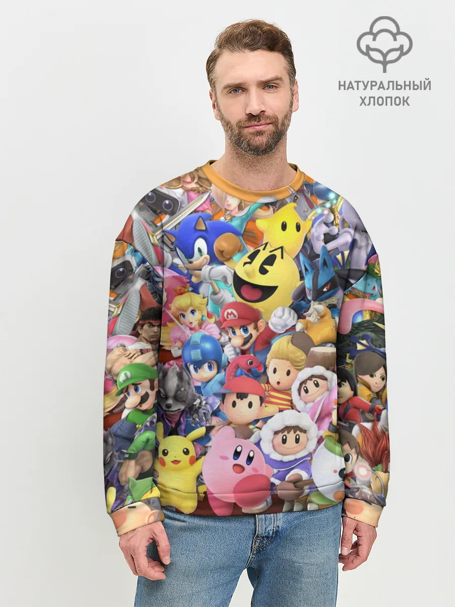 Мужской свитшот базовый / Super Smash Bros