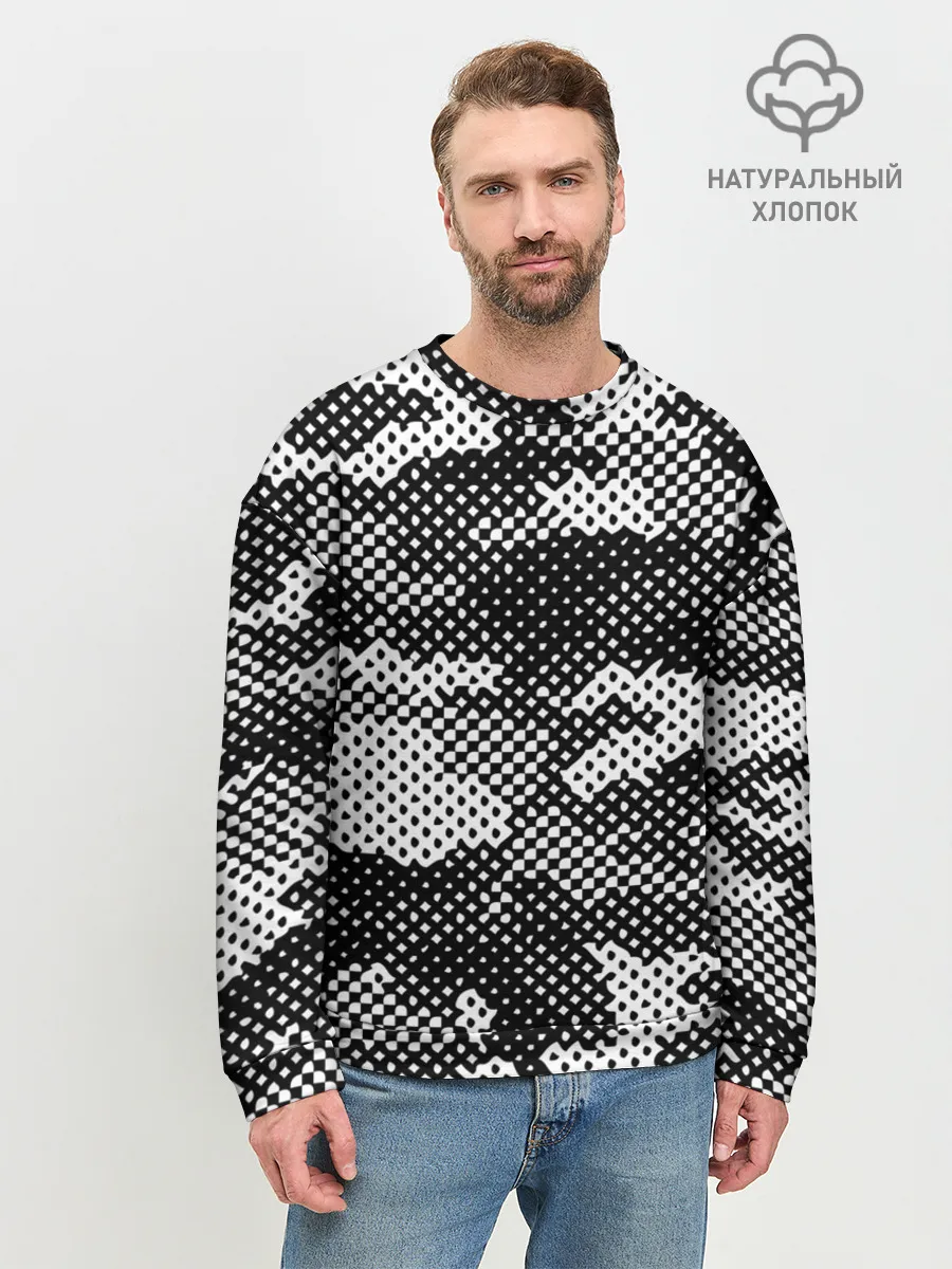 Мужской свитшот базовый / Черный камуфляж