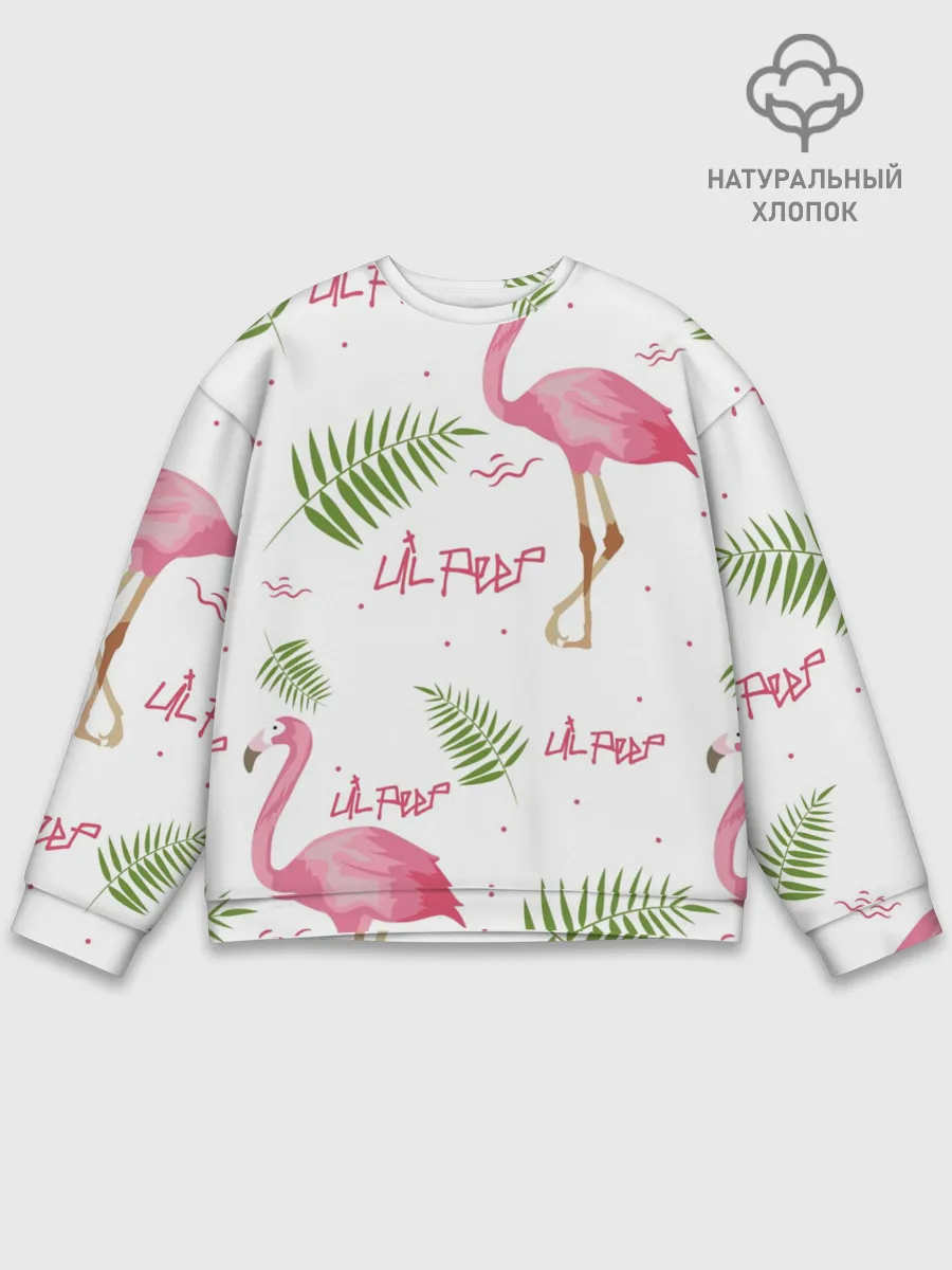 Мужской свитшот базовый / Lil Peep pink flamingo