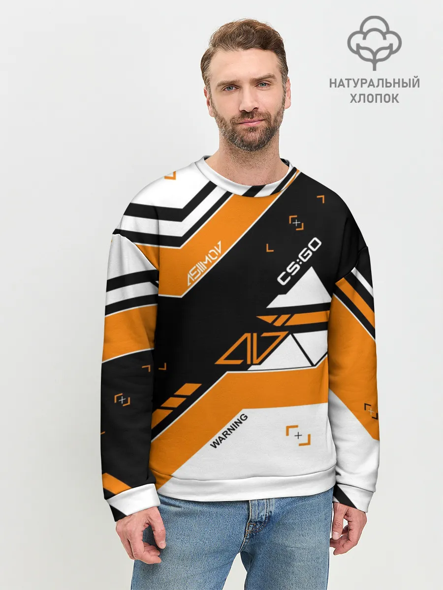 Мужской свитшот базовый / CS:GO - Asiimov Inverted