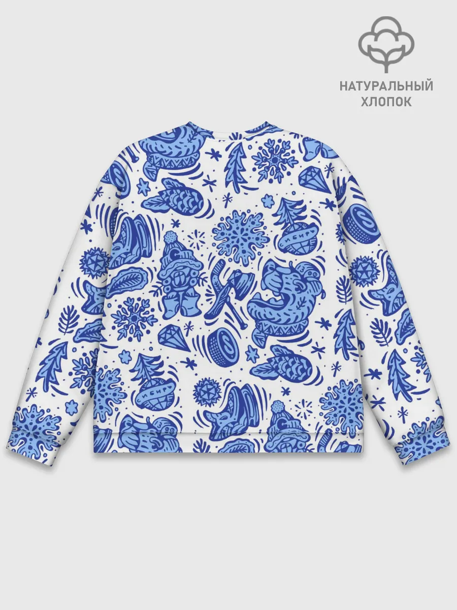 Мужской свитшот базовый / Сибирская гжель