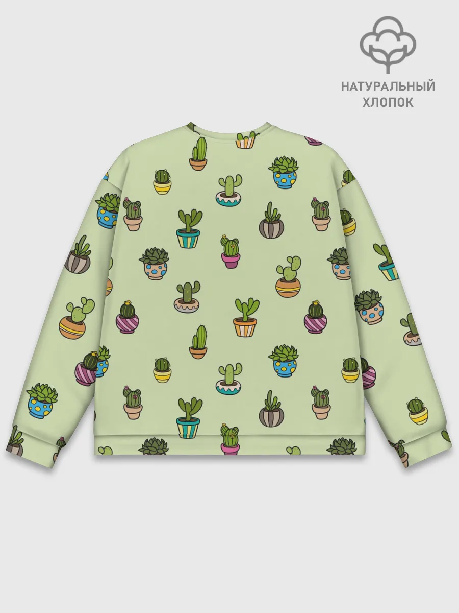 Мужской свитшот базовый / Веселый кактус