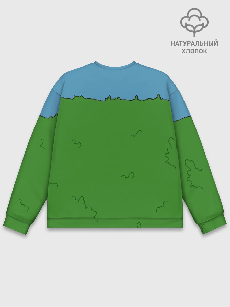 Мужской свитшот базовый / Гомер Симпсон в кустах