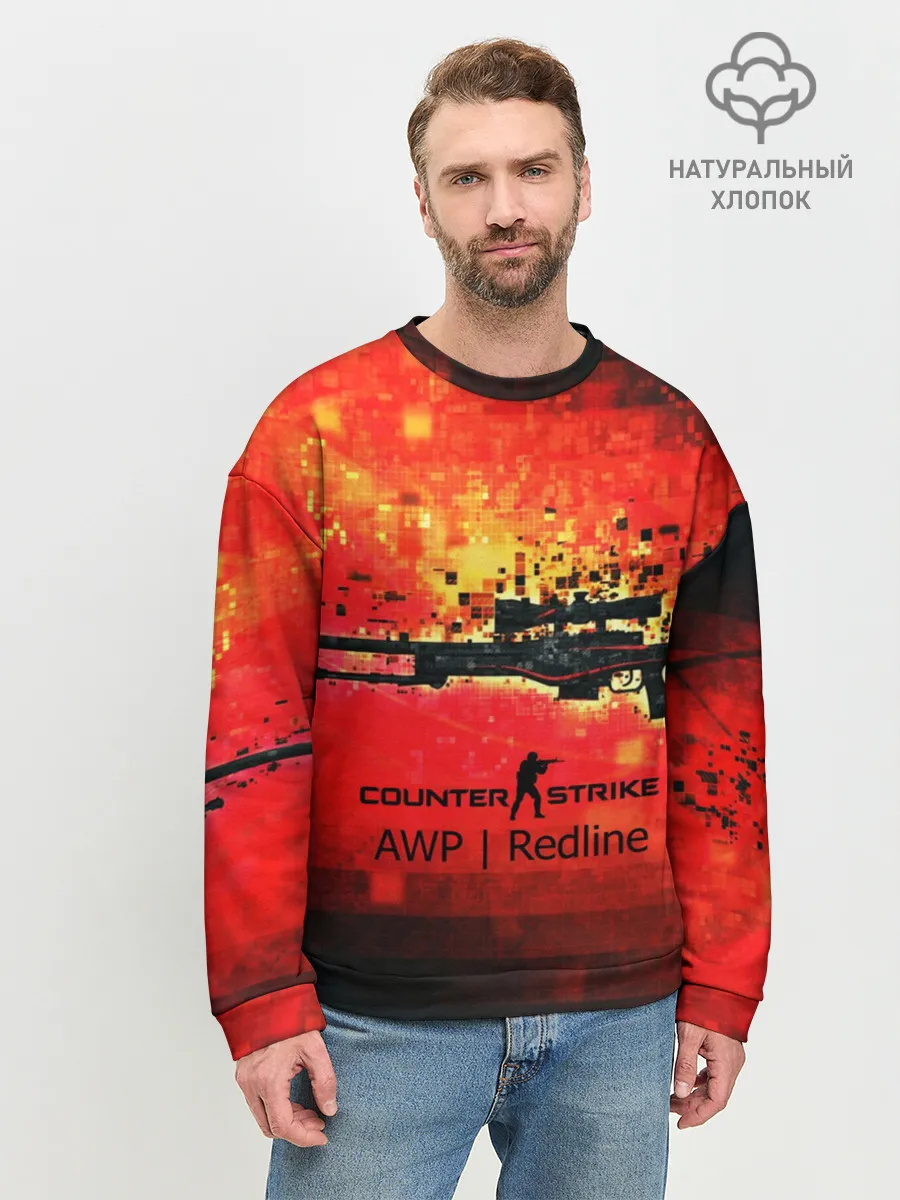 Мужской свитшот базовый / cs go:AWP:Red Line