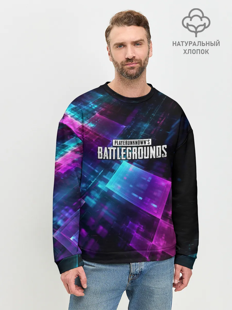 Мужской свитшот базовый / Pubg neon style 2019