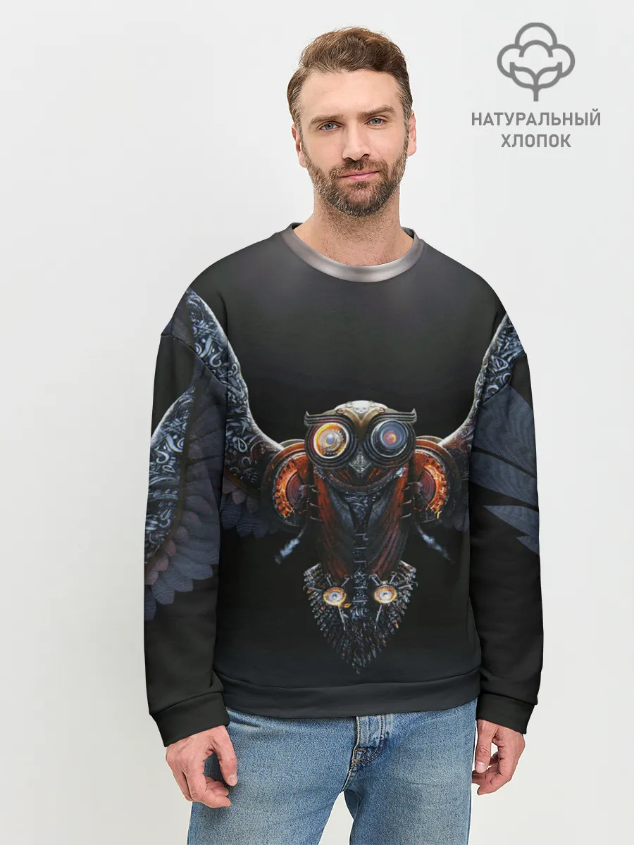 Мужской свитшот базовый / Steampunk owl