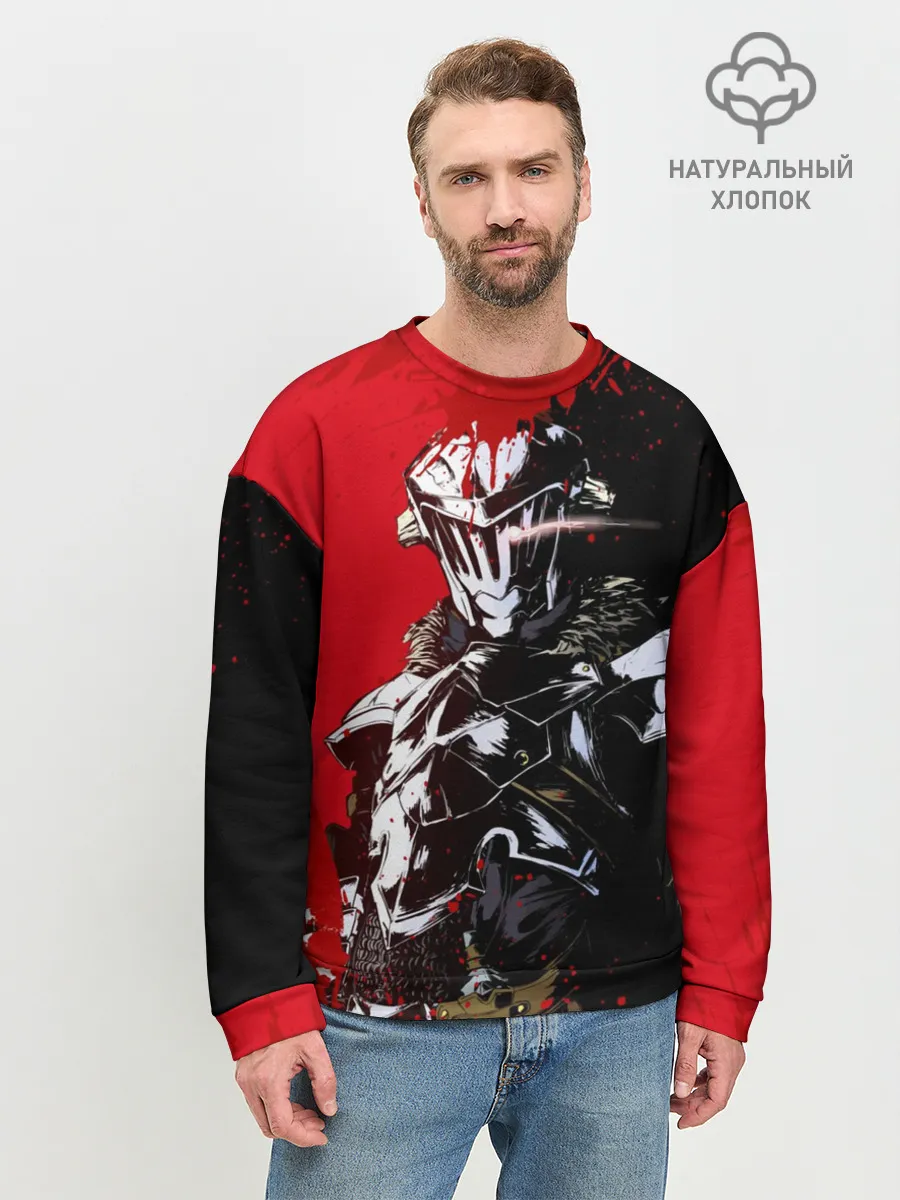 Мужской свитшот базовый / Goblin Slayer red and black