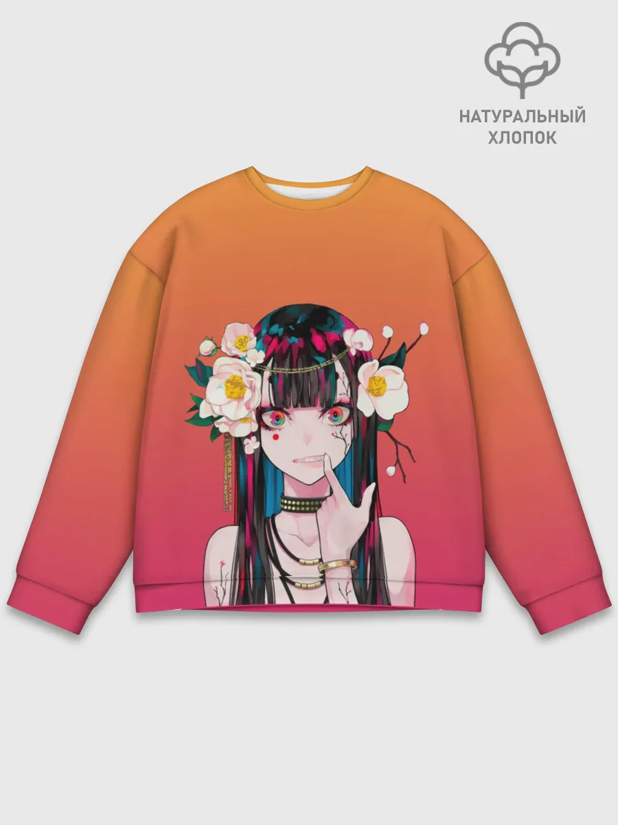 Мужской свитшот базовый / Девушка - сакура