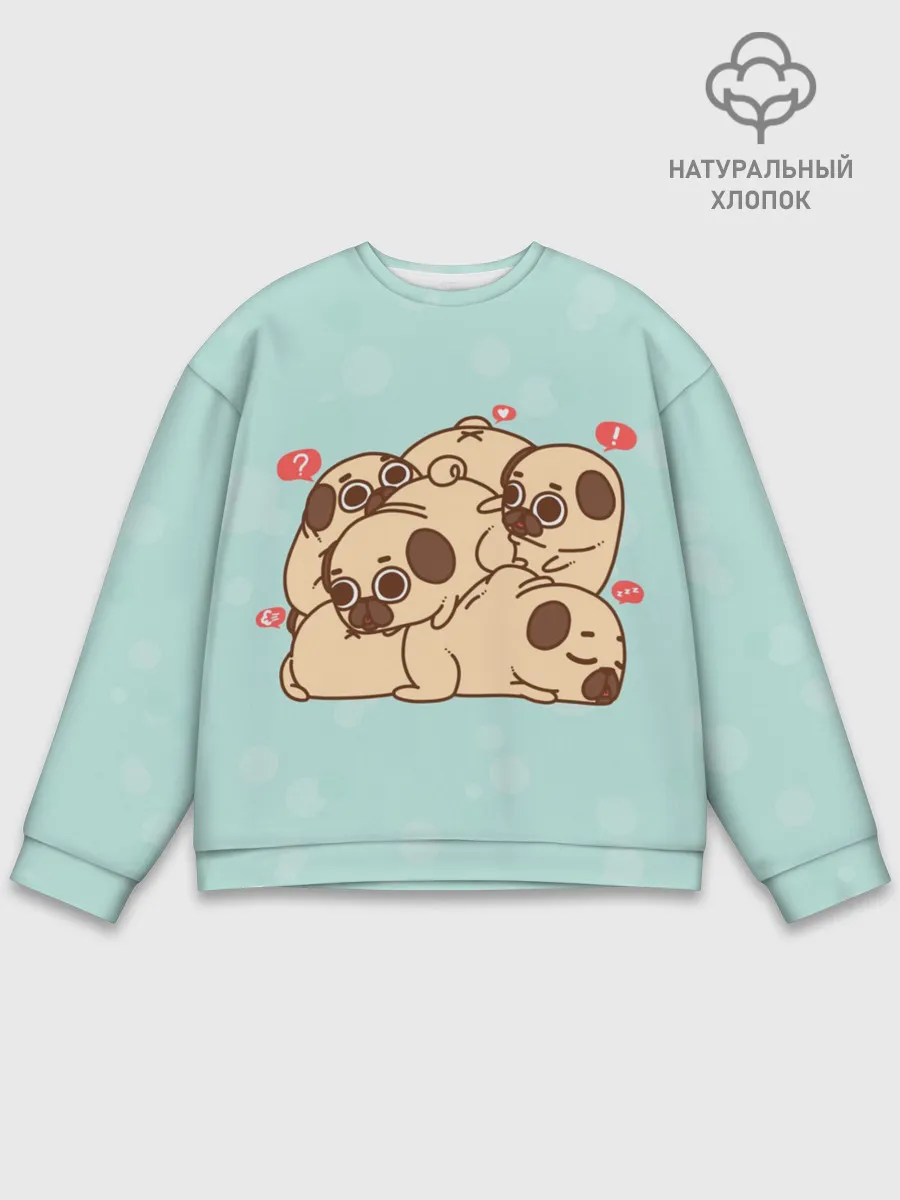 Мужской свитшот базовый / Мопсы