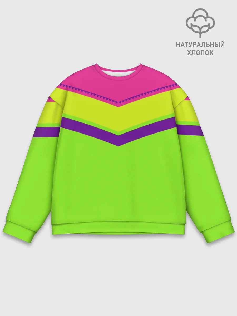 Мужской свитшот базовый / Цветные треугольники_ салатовы