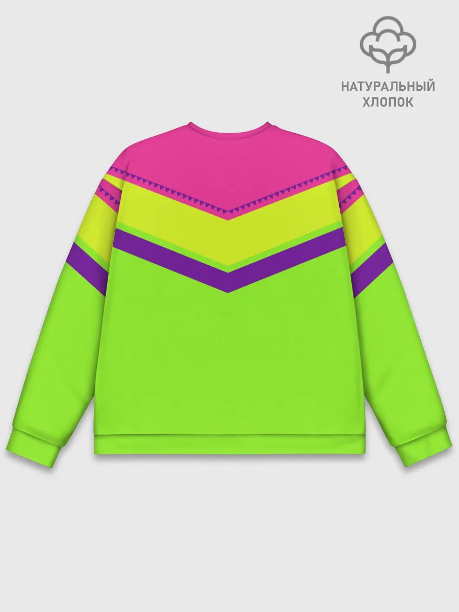 Мужской свитшот базовый / Цветные треугольники_ салатовы