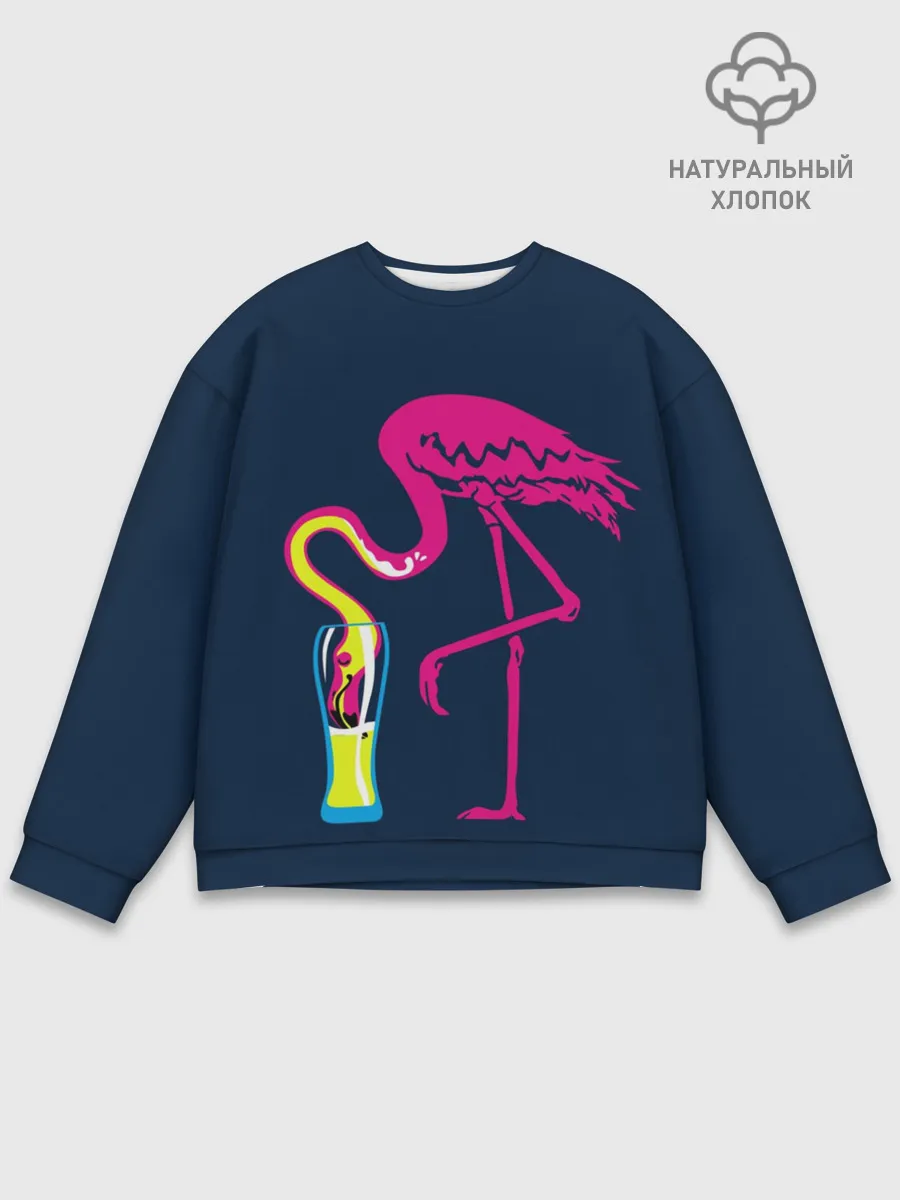 Мужской свитшот базовый / Кислотный фламинго