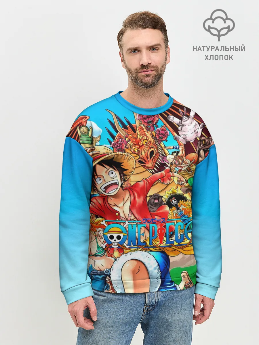 Мужской свитшот базовый / куча мала One Piece