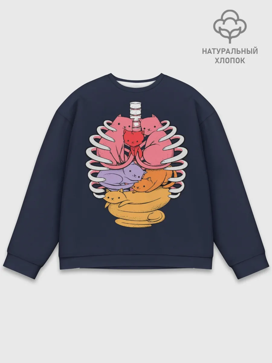 Мужской свитшот базовый / Внутри Меня Котики