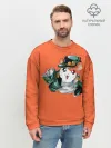Мужской свитшот базовый / Джоджо хомяк на оранжевом