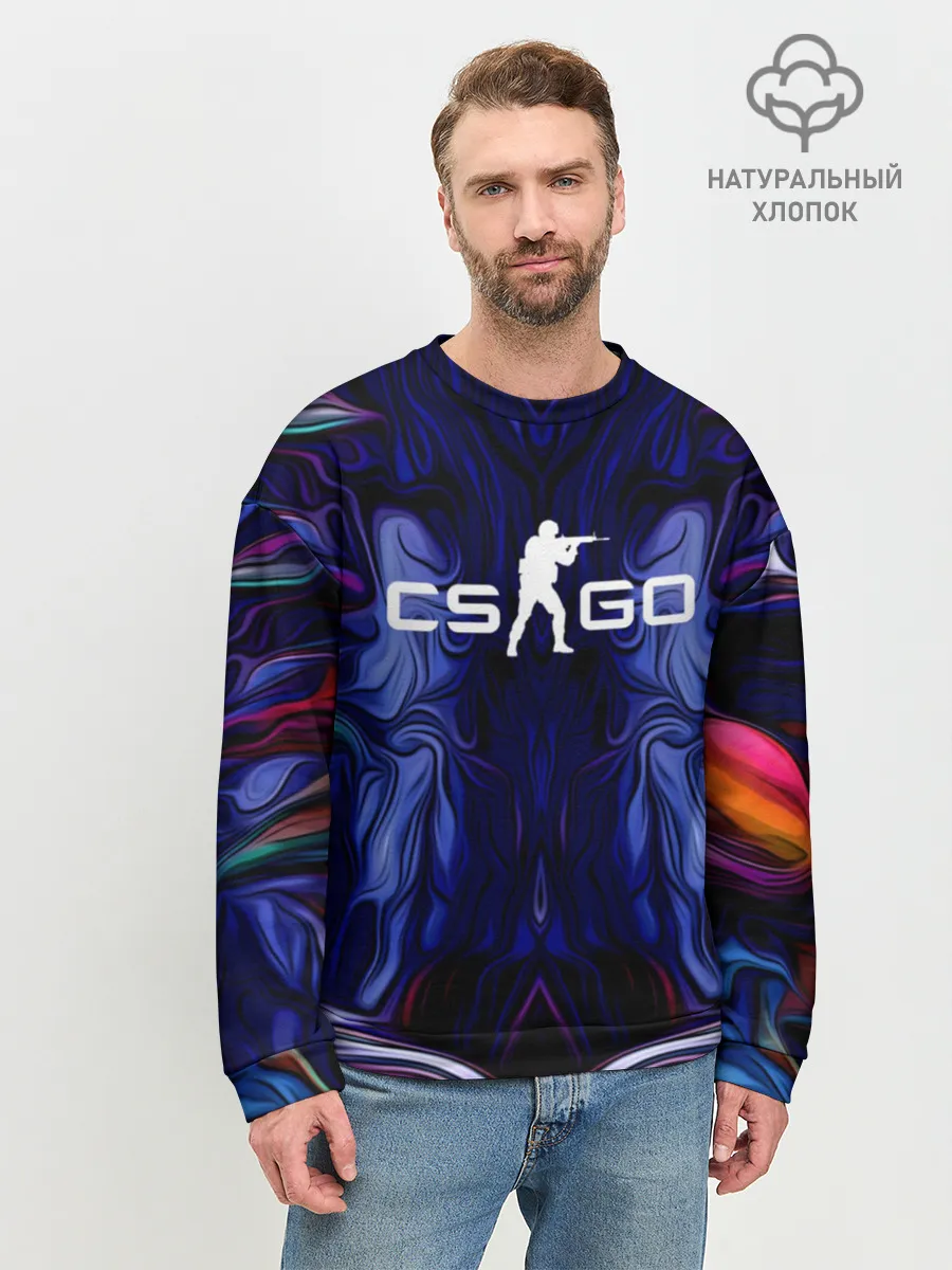 Мужской свитшот базовый / CS GO WAVES SKIN