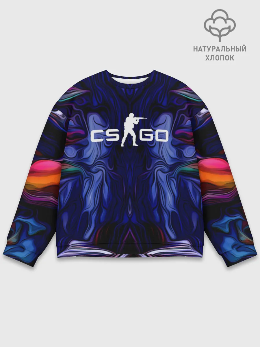 Мужской свитшот базовый / CS GO WAVES SKIN