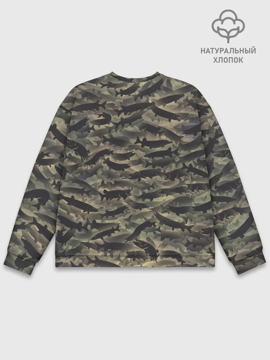 Мужской свитшот базовый / Камуфляж с щуками