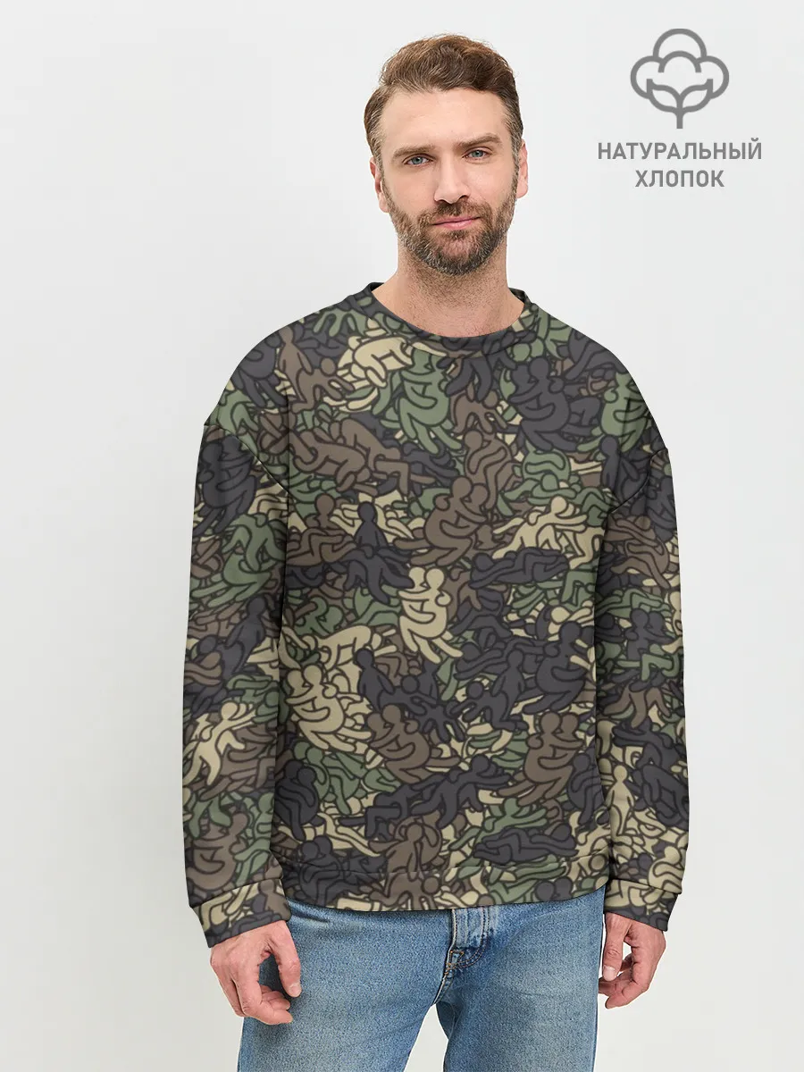 Мужской свитшот базовый / Камуфляж с секс позами