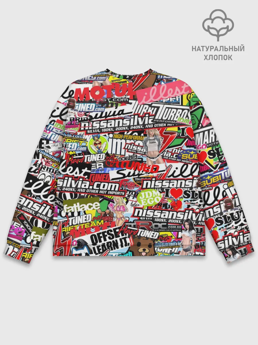 Мужской свитшот базовый / Cars Stickerbombing