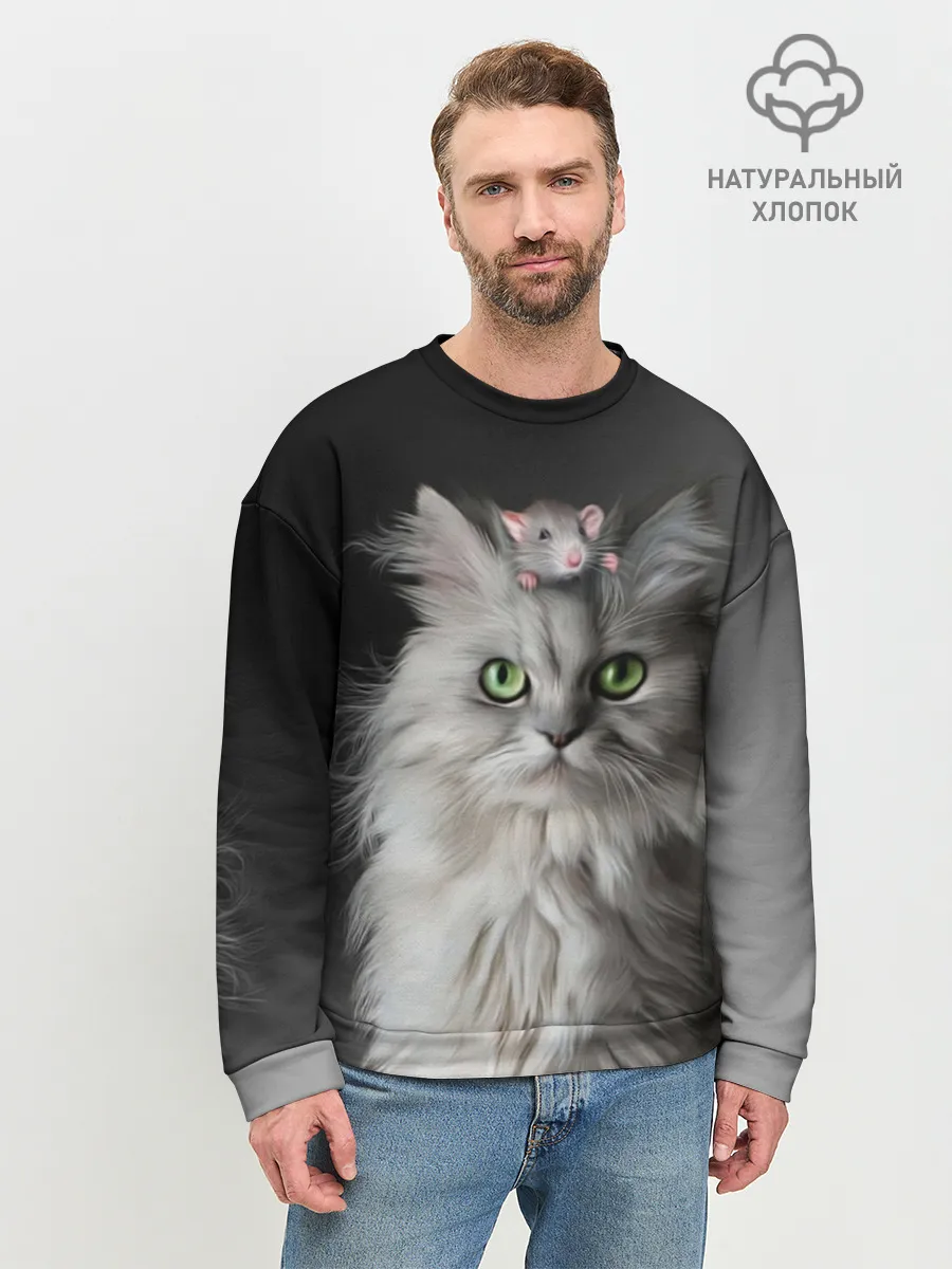 Мужской свитшот базовый / Кот и мышка