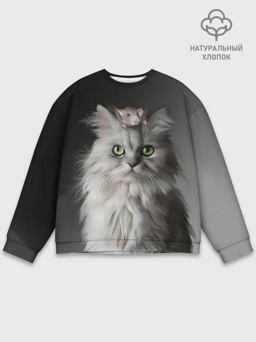 Мужской свитшот базовый / Кот и мышка