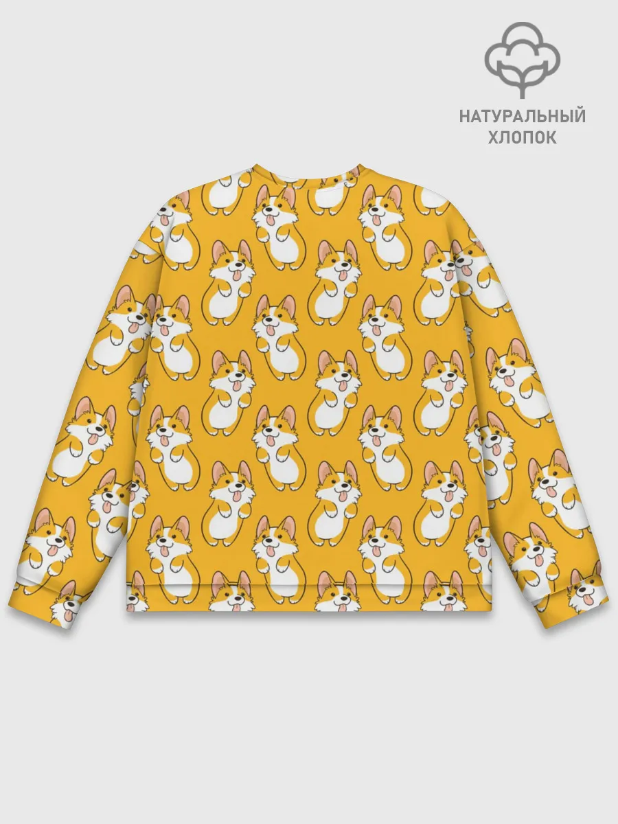 Мужской свитшот базовый / Корги Паттерн 2