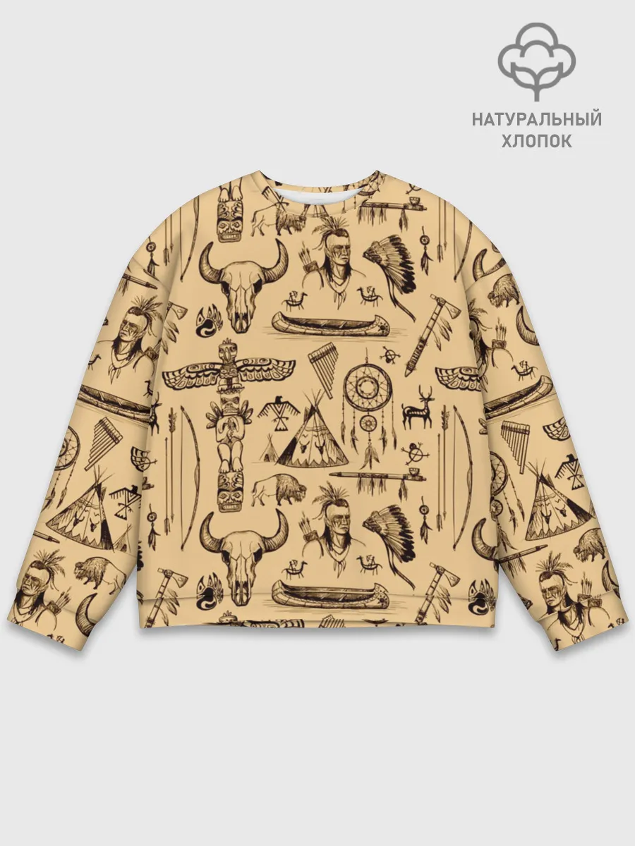 Мужской свитшот базовый / Индейский паттерн
