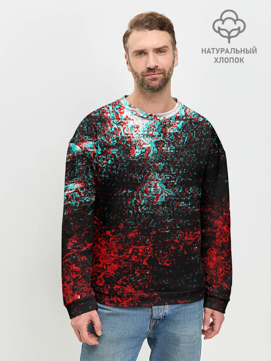 Мужской свитшот базовый / БРЫЗГИ КРАСОК GLITCH