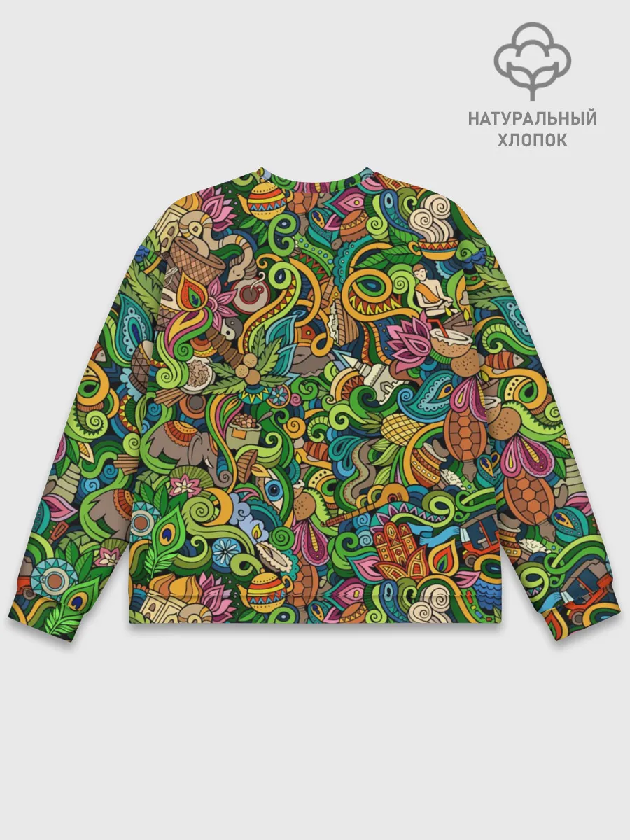 Мужской свитшот базовый / Тибетский коллаж