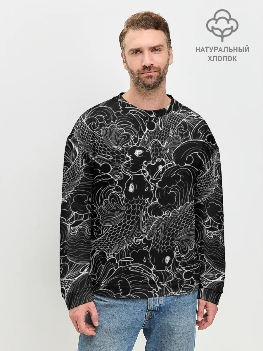 Мужской свитшот базовый / Карпы кои