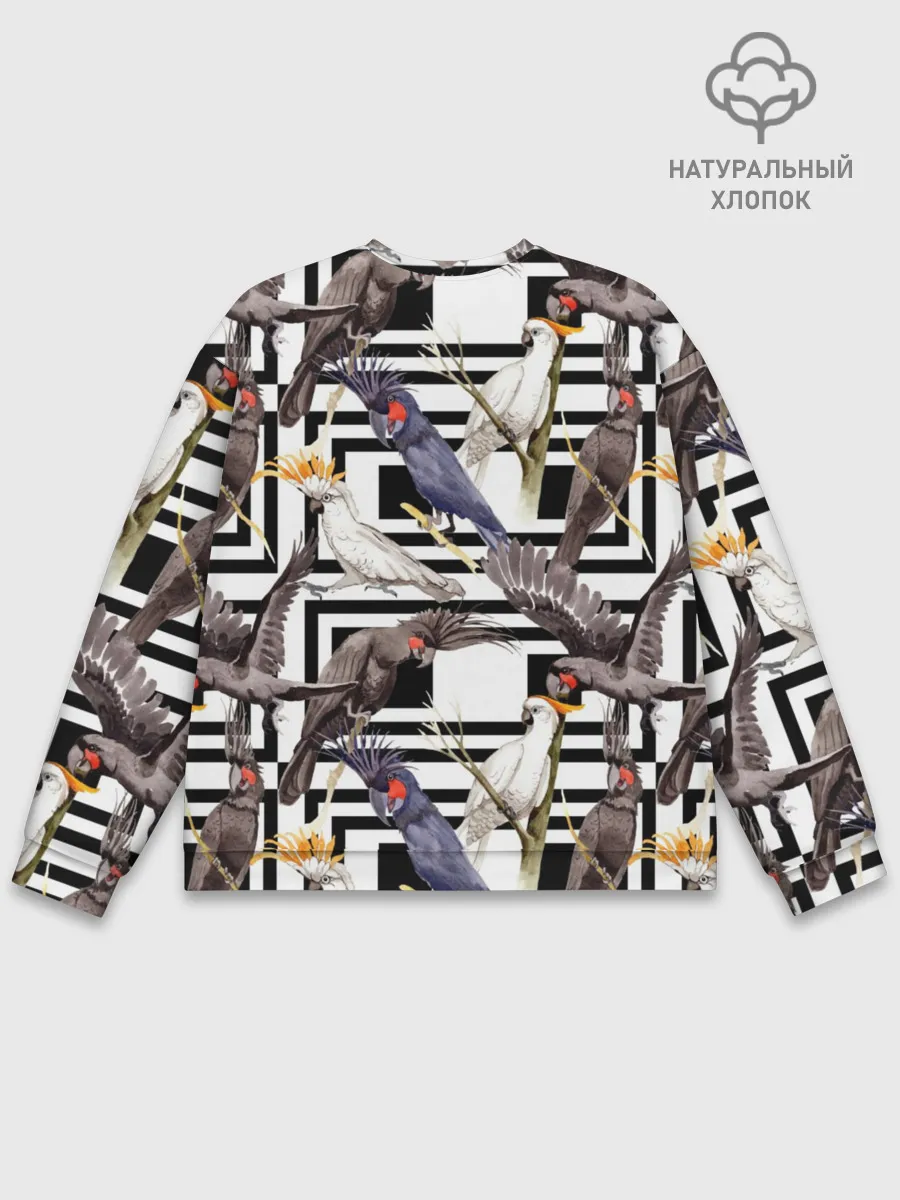 Мужской свитшот базовый / Попугаи какаду