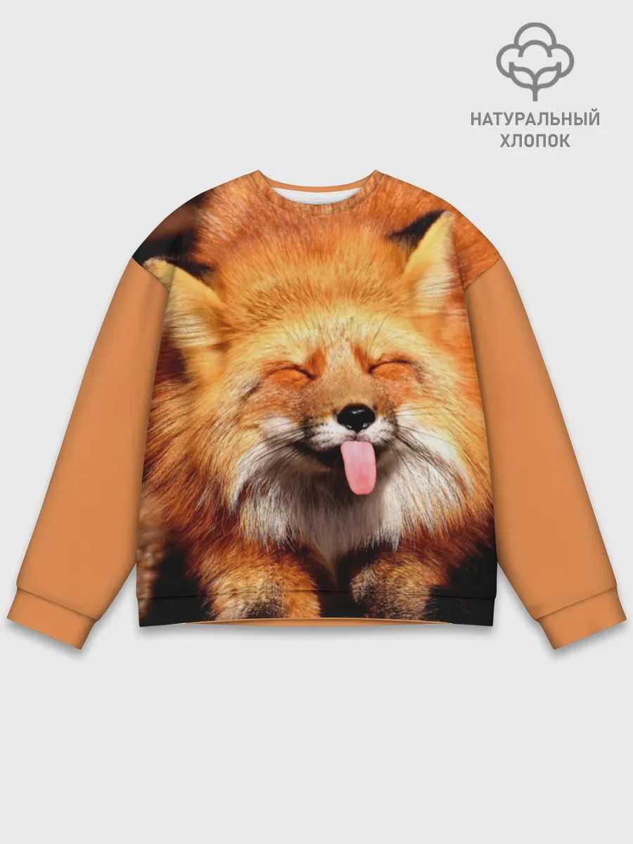 Мужской свитшот базовый / Лиса с языком