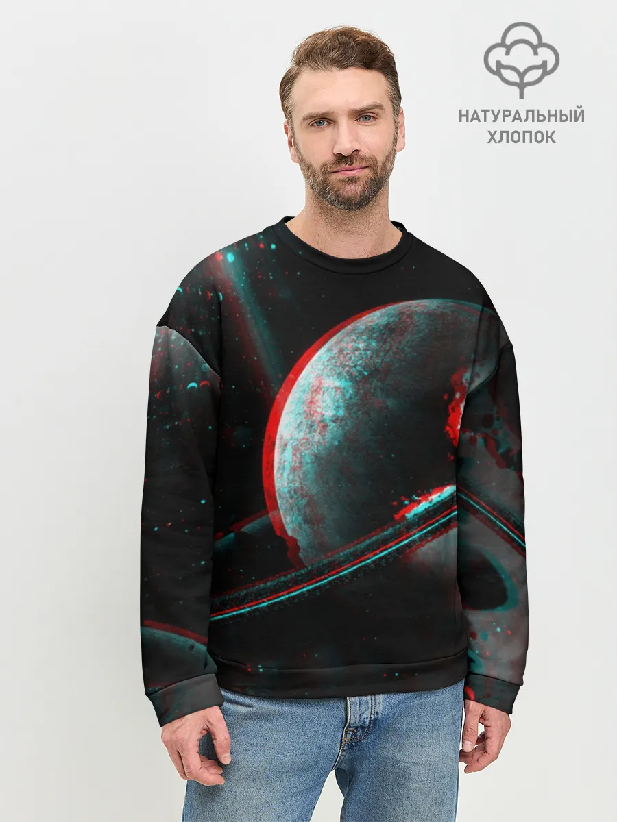 Мужской свитшот базовый / Cosmos Glitch