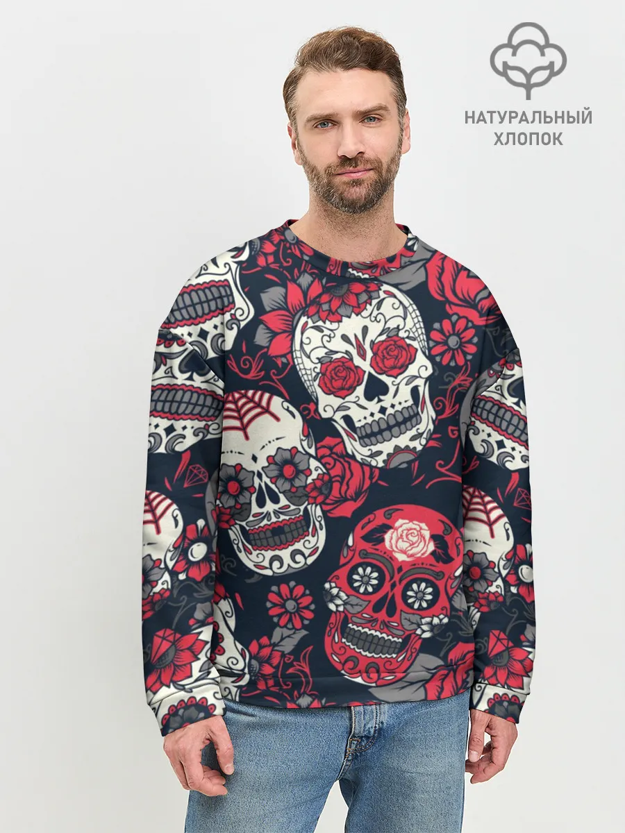 Мужской свитшот базовый / Мексиканские черепа