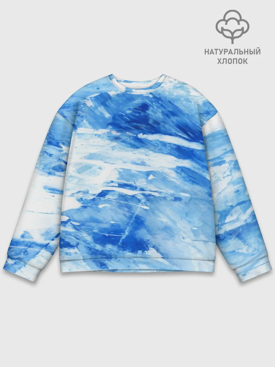 Мужской свитшот базовый / Вода акварель