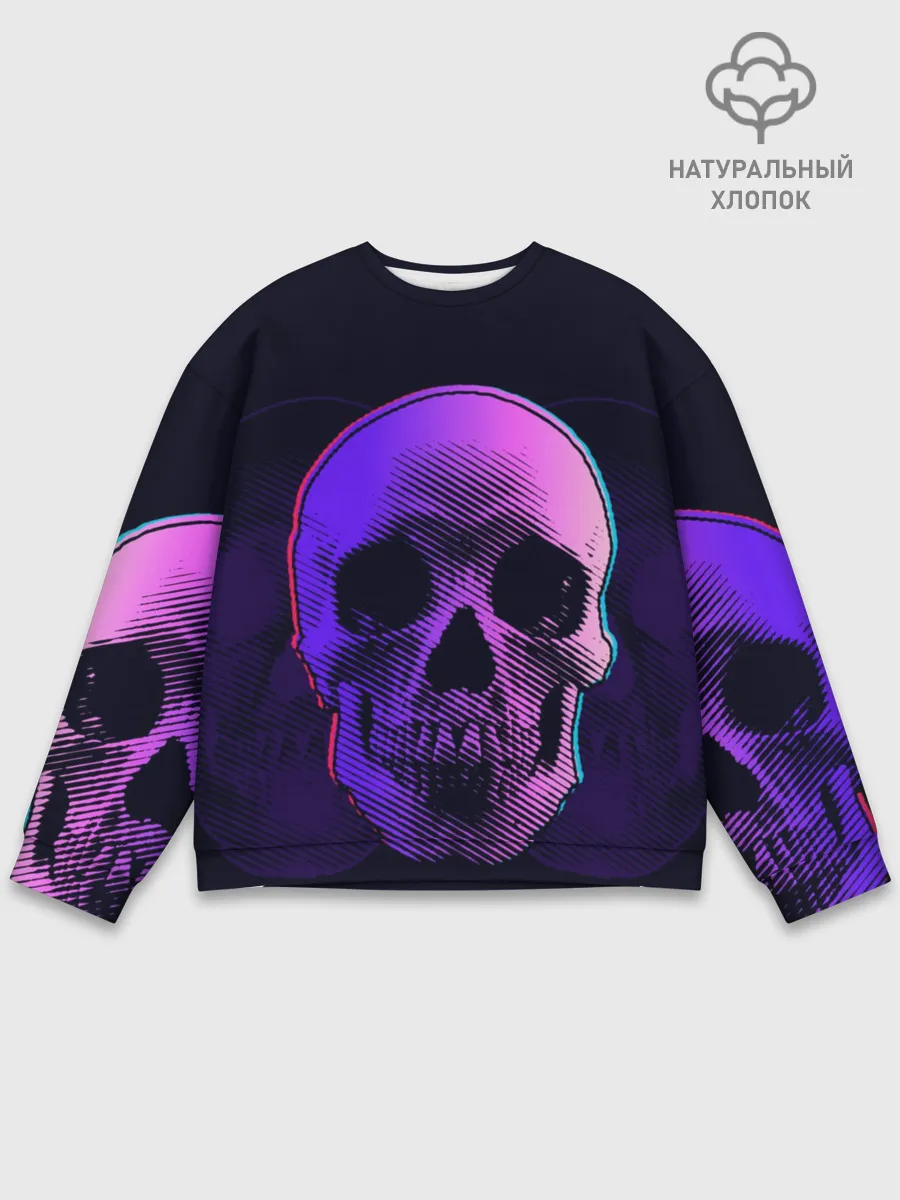 Мужской свитшот базовый / Токсичный череп