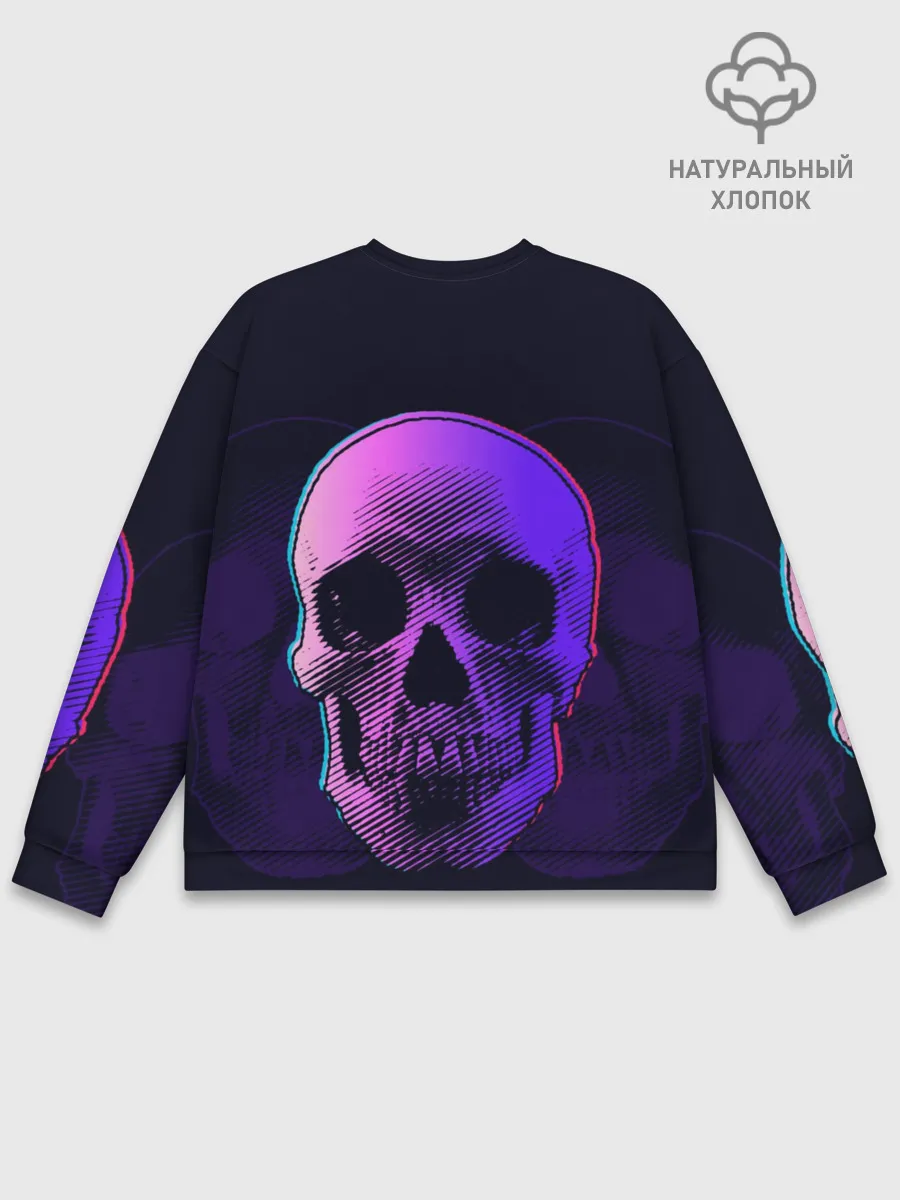 Мужской свитшот базовый / Токсичный череп