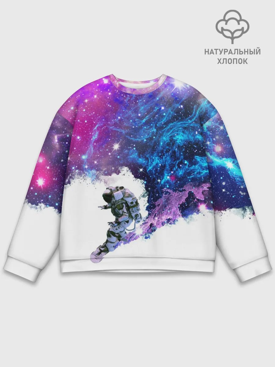 Мужской свитшот базовый / Космический сноуборд
