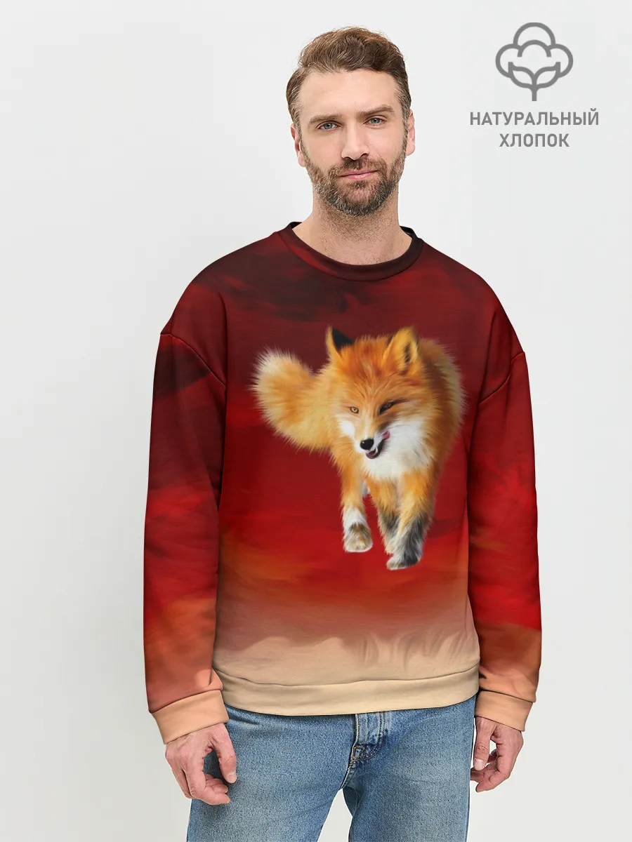 Мужской свитшот базовый / Огненная Лиса
