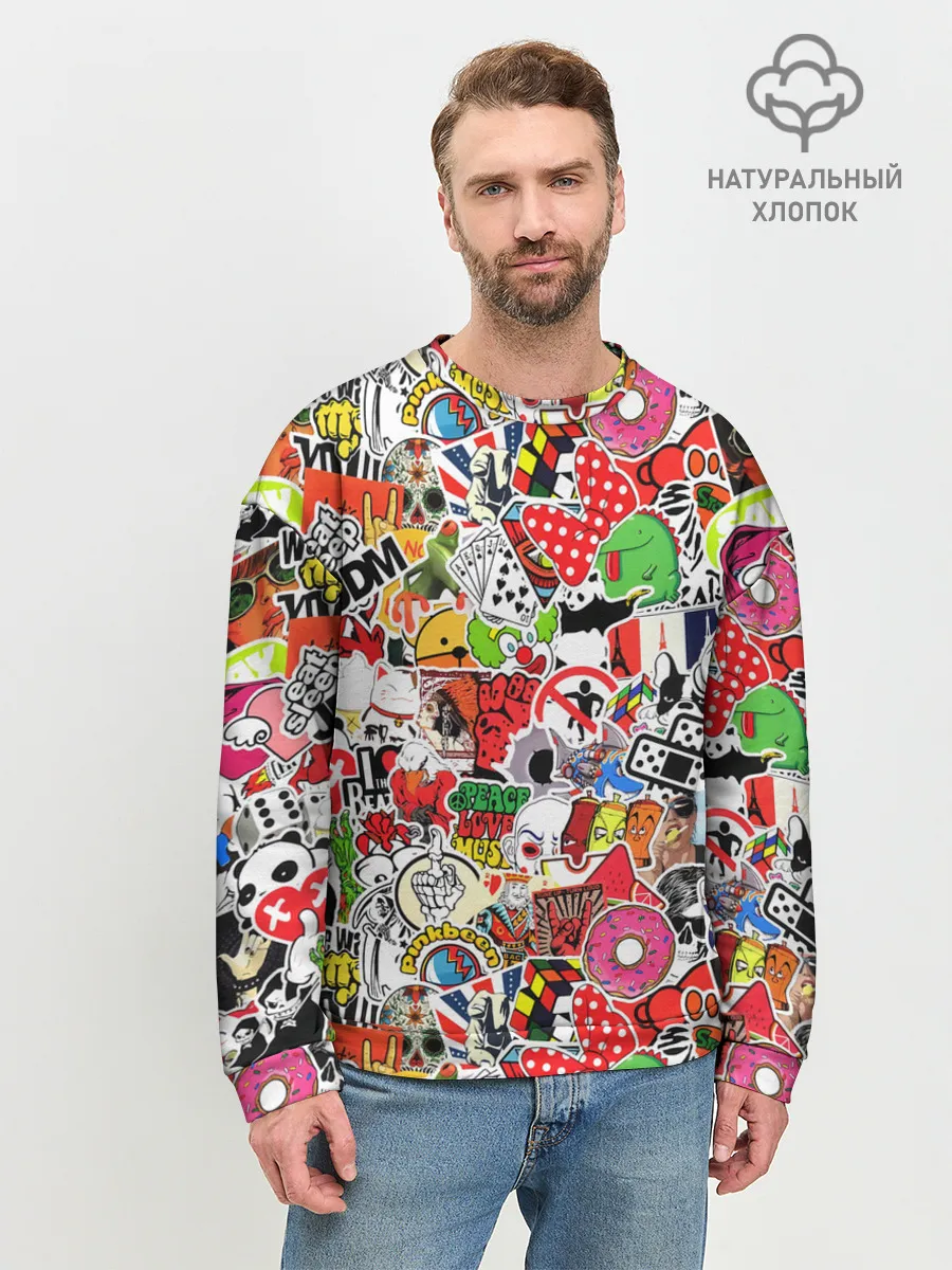 Мужской свитшот базовый / Sticker Bombing