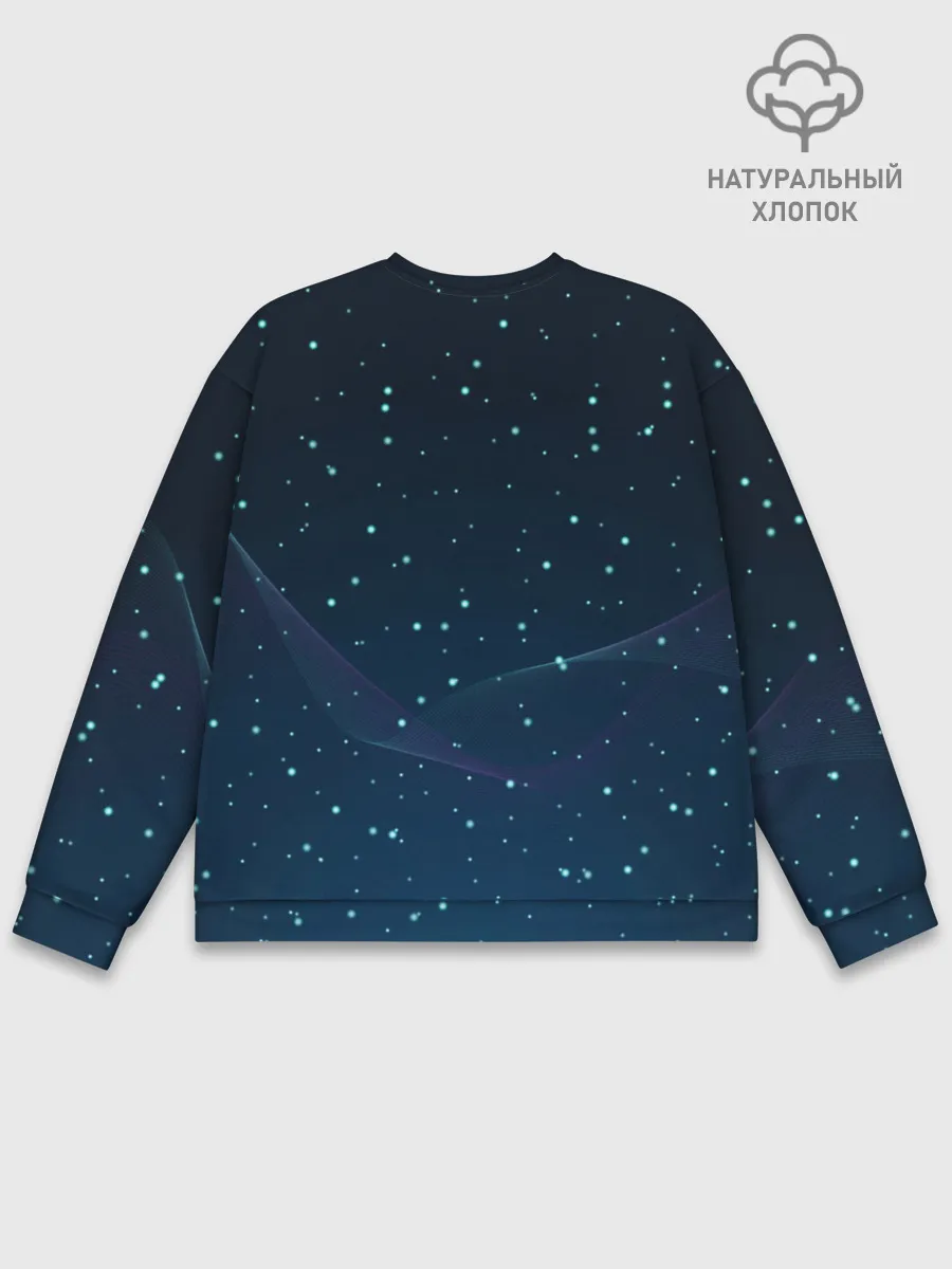 Мужской свитшот базовый / Сова со звездочками